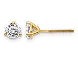 3/4 Carat (ctw VS2-SI1, D-E-F) Lab Grown Diamond Solitaire Stud Earrings in 14K Yellow Gold with Screwbacks